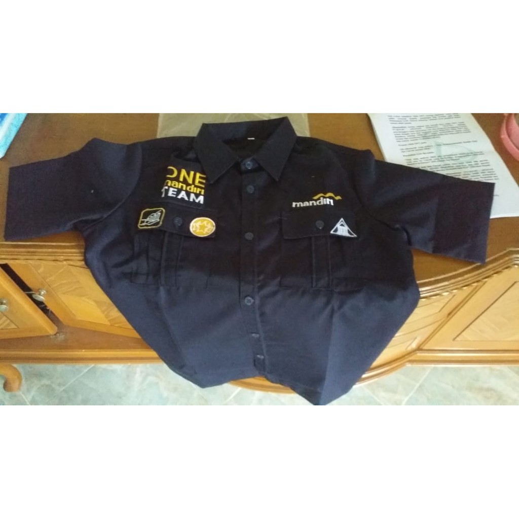 Jual Kemeja Bordir Seragam Pdl One Mandiri Team Lengan Pendek Baju