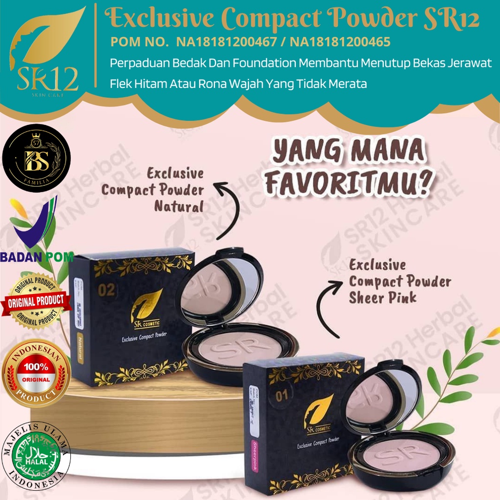 Jual Bedak SR12 Exclusive Compact Powder SR12 Dengan Foundation SPF 25