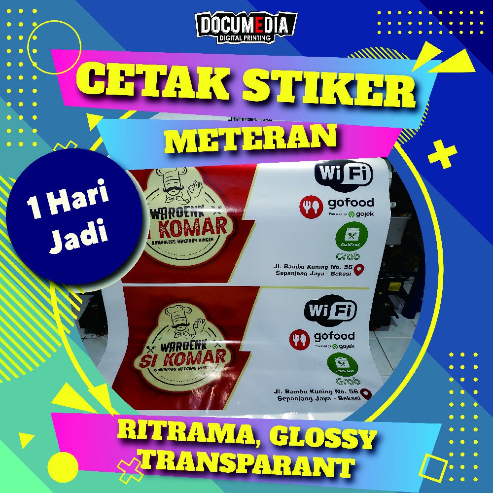 Jual Cetak Stiker Meteran Vinyl Glossy Transparan Stike Albatros