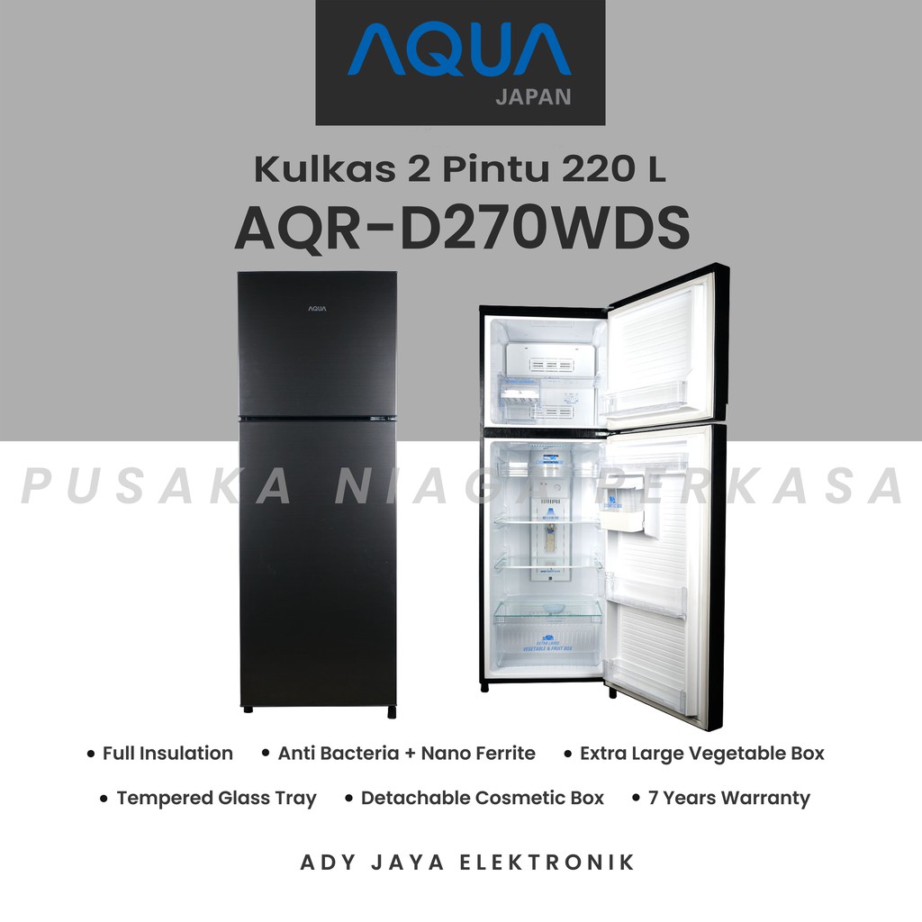 Jual KULKAS 2 PINTU AQUA AQR D270 WDS Shopee Indonesia