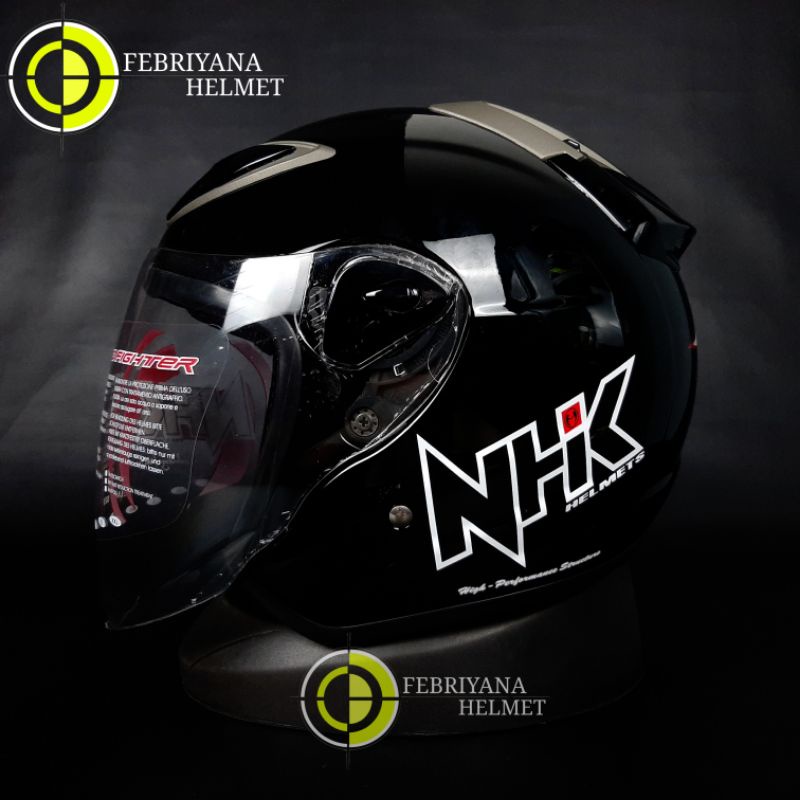 Jual Helm Nhk R Solid Black Glossy Halfface Nhk R Shopee Indonesia