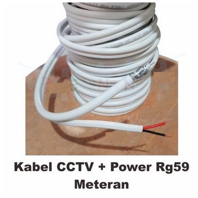 Jual Kabel CCTV Coaxial RG59 Power CCTV Eceran Meteran Warna Putih