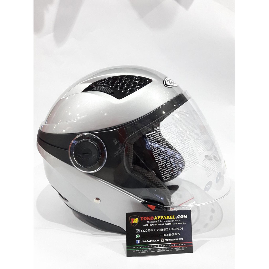 Jual Spesiap Promo Helm Half Face Zeus Zs Silver Di Lapak Moving