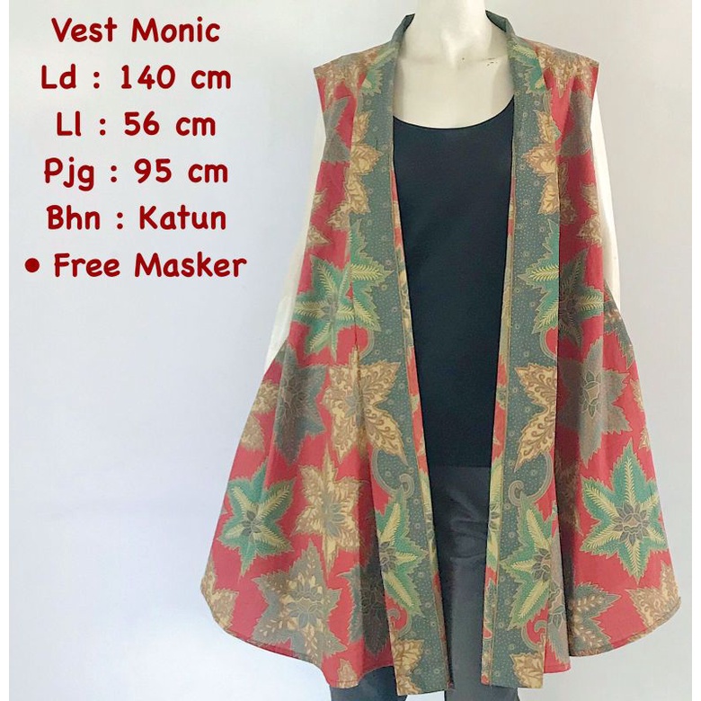 Jual Aida Vest Anya Blazer Batik Kerja Outer Batik Kantor Cardigan