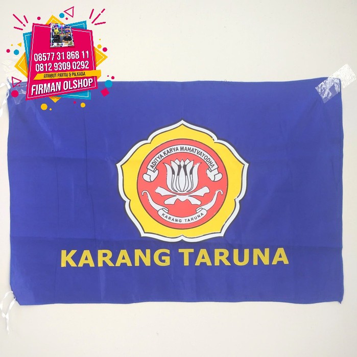 Jual BENDERA KARANG TARUNA UKURAN 60X90 CM ISI 100 LEMBAR BENDERA KATAR