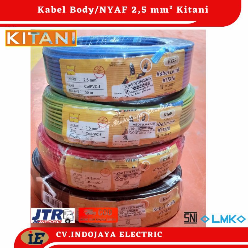 Jual Kitani Kabel Serabut Nyaf 2 5 Kitani Panjang 50 Meter Kabel