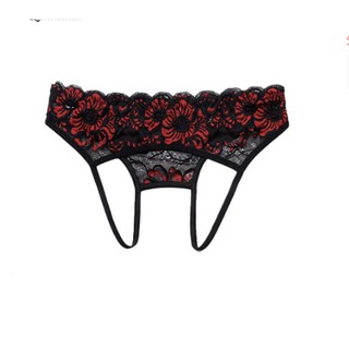 Jual Celana G String Lingerie Sexy Model Hollow Lace Motif Bunga C