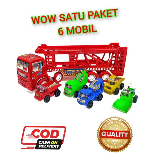 Jual Mainan Truck Container Set Truck Mika Pengangkut Mobil