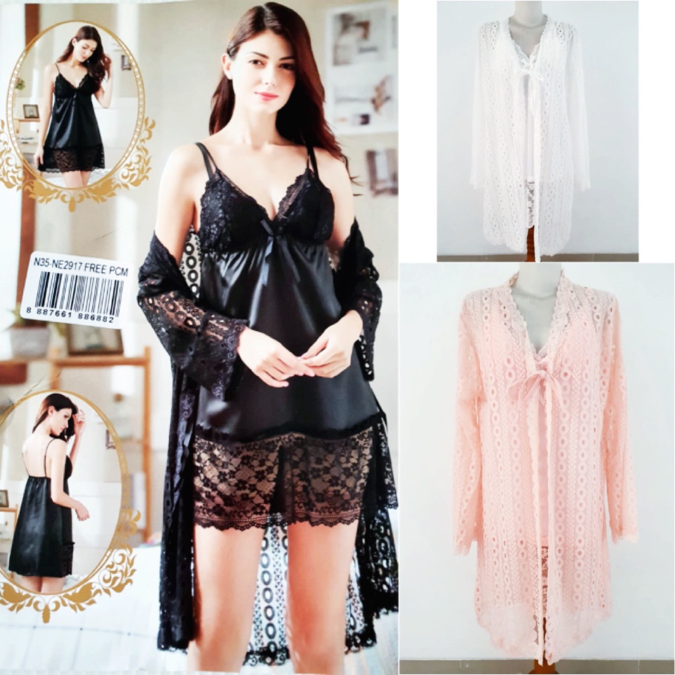 Jual Lingerie Sexy Kimono Brokat Sorella Shopee Indonesia