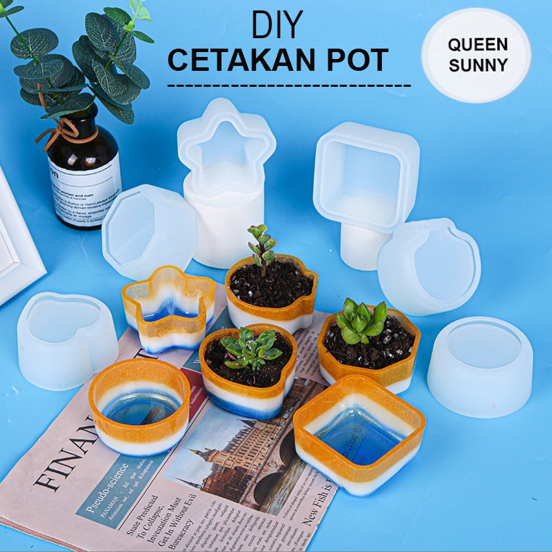 Jual Cetakan Pot Bunga Tanaman Kaktus Sukulen Silicone Mold Cetakan