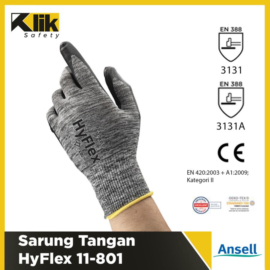 Jual Sarung Tangan Kerja Safety Otomotif Ansell Hyflex Original