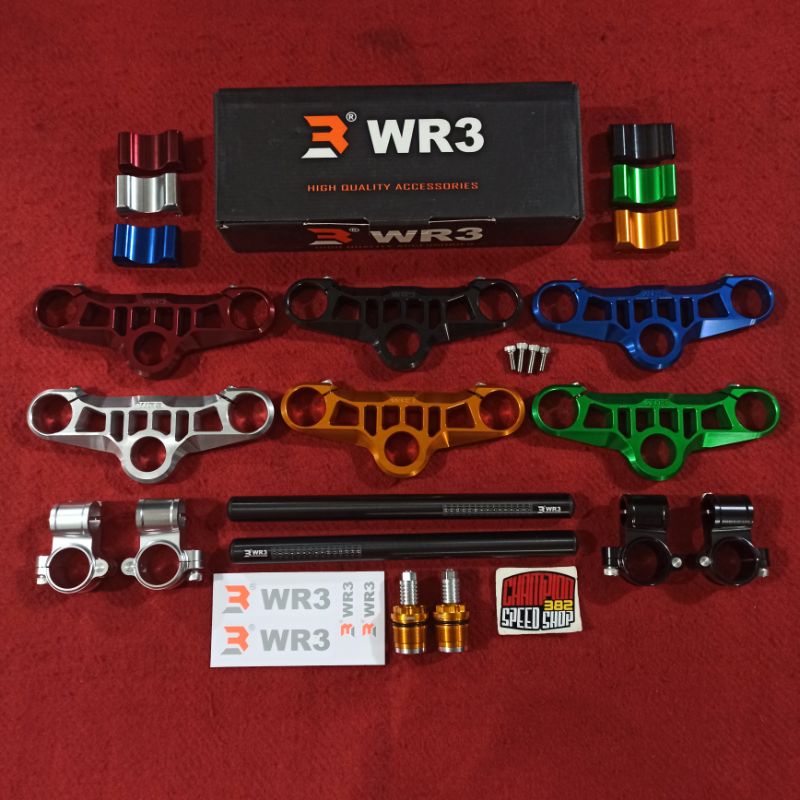 Jual Paket Triple Clamp Tripleclamp Segitiga Stang Moto GP Clip On