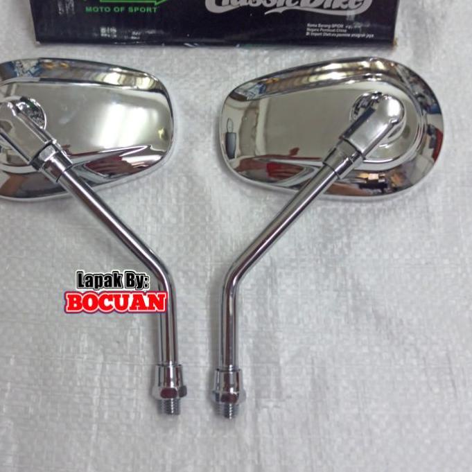 Jual Spion Oval Chrome W Thunder Scoopy Cb Krom Harley