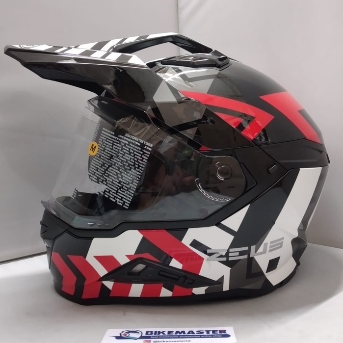 Jual Helm Zeus Zs Black Bf Red Dual Sport New Shopee Indonesia