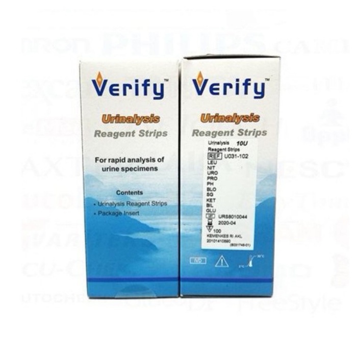 Jual Verify Urinalysis Reagent Strips Isi 100 Strip 10 Parameter 10PE