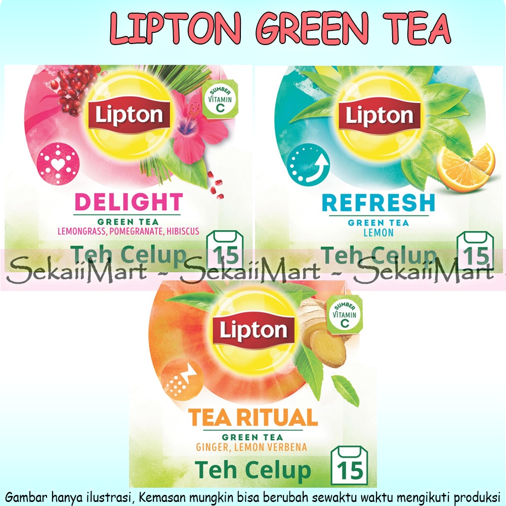 Jual Lipton Green Tea Bag Refresh Delight Tea Ritual Teh