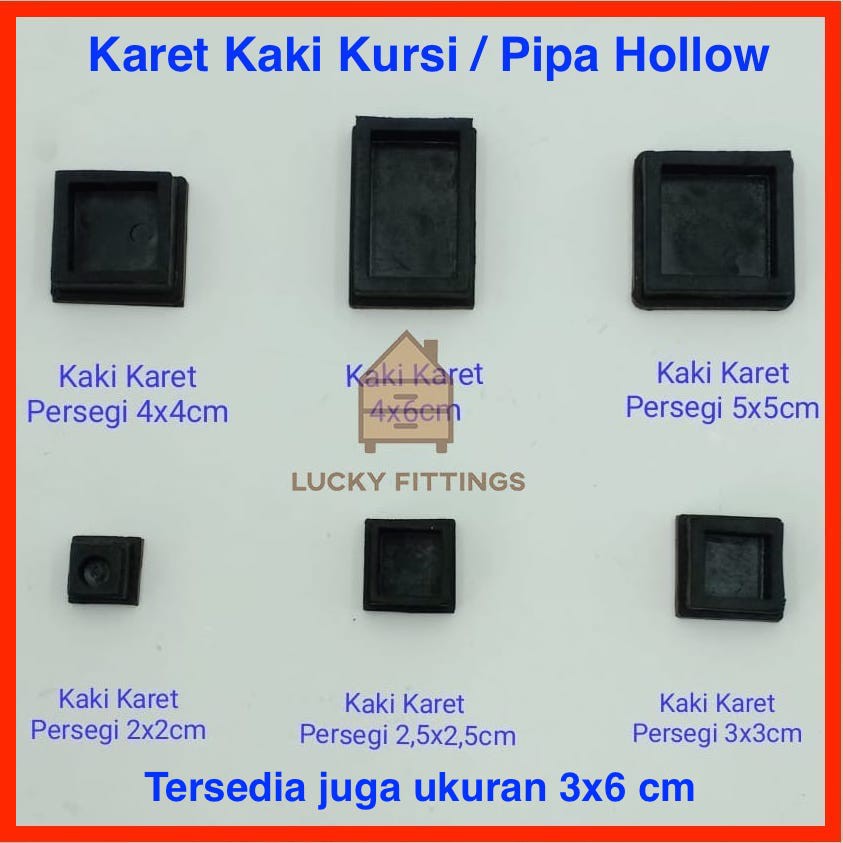 Jual Kaki Karet Kotak Tutup Pipa Hollow Alas Kaki Anti Slip Kursi