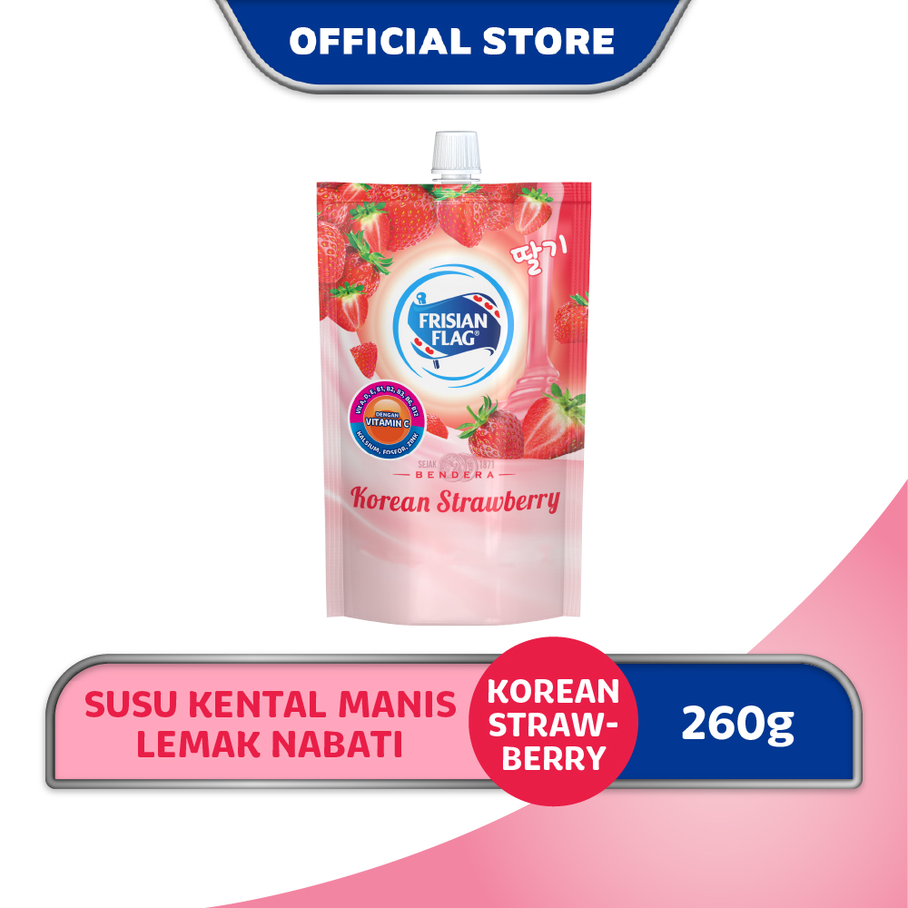 Jual Frisian Flag Bendera Kental Manis Korean Strawberry Pouch 260g 1