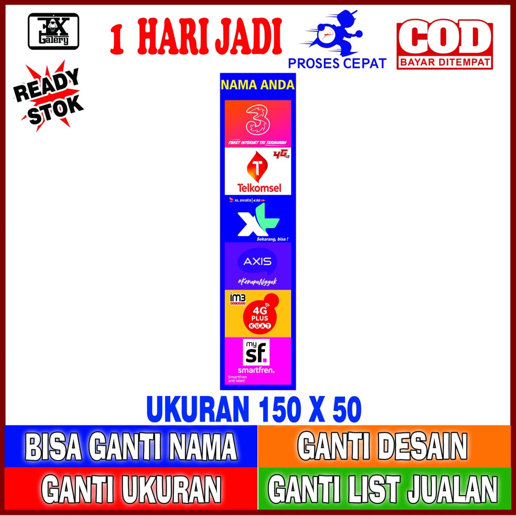 Jual TERMURAH SPANDUK BANNER KONTER TOP UP GAME SPANDUK GAME