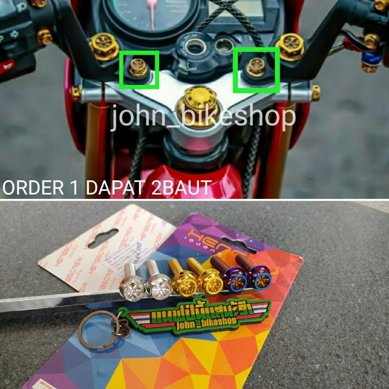 Jual Baut Probolt Stang Segitiga Raider Satria F Fu Fi Gold Blue Crom