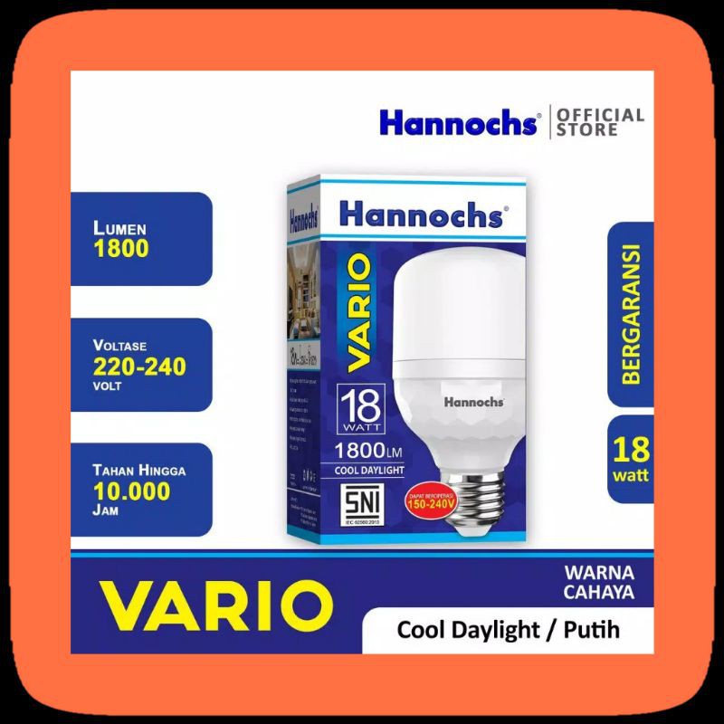 Jual Bola Lampu Led Hannochs Vario 18 Watt Bohlam Hannochs Led Vario 18