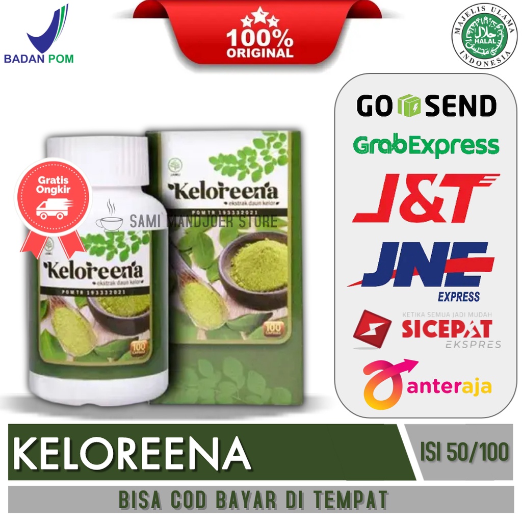 Jual KELOREENA 50 100 KAPSUL ORIGINAL 100 EKSTRAK DAUN KELOR PREMIUM