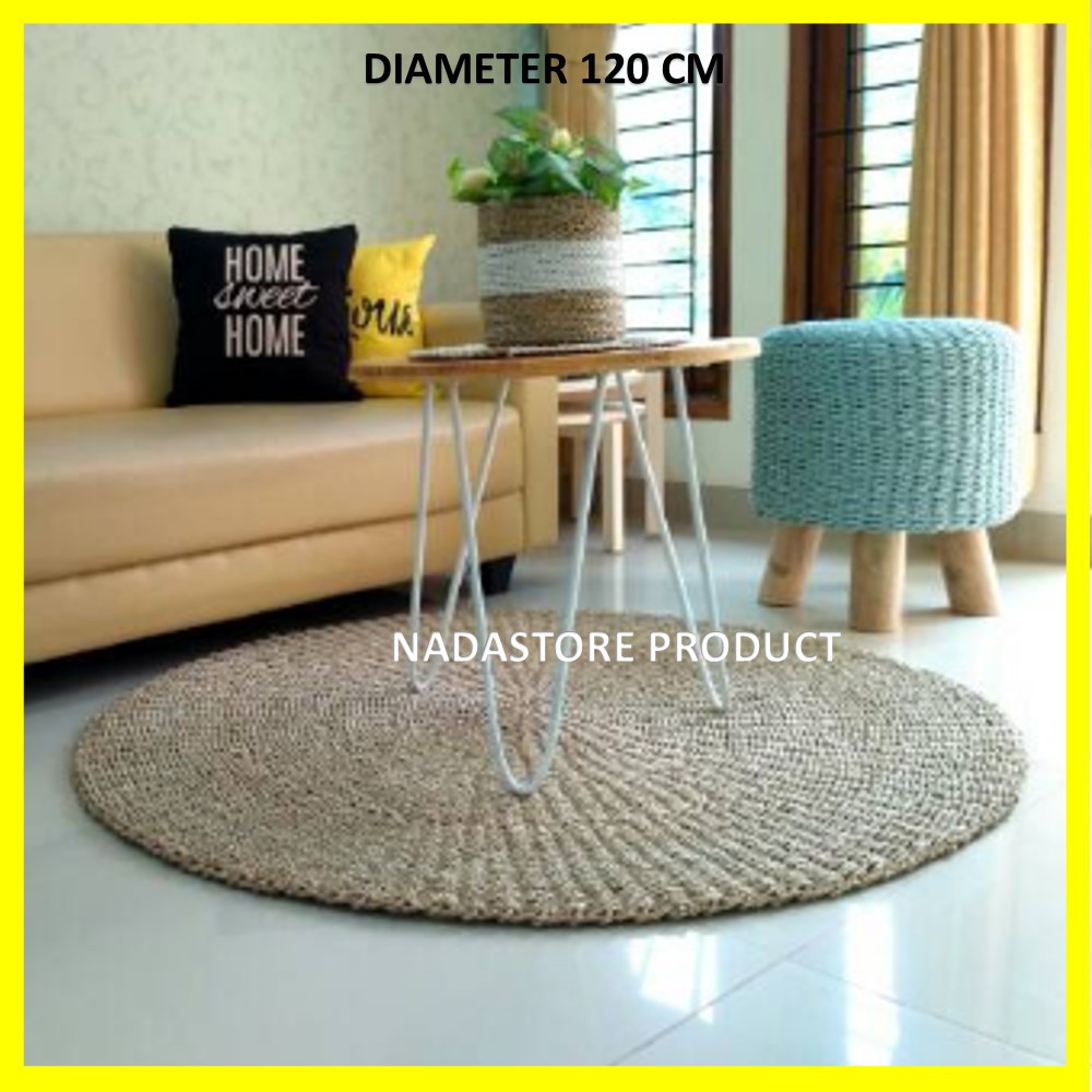 Jual Nadastore Rug Seagrass Karpet Rumput Bulat Natural Polos Karpet