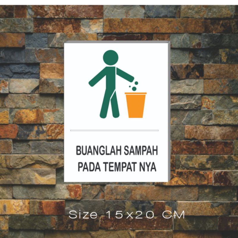 Jual Poster Hiasan Dinding Kayu Jangan Buang Sampah Sembarangan Wall