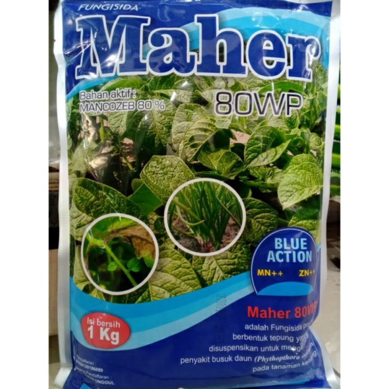 Jual Fungisida MAHER Biru 80WP 1kg Mankozeb Mancozeb Biru Shopee