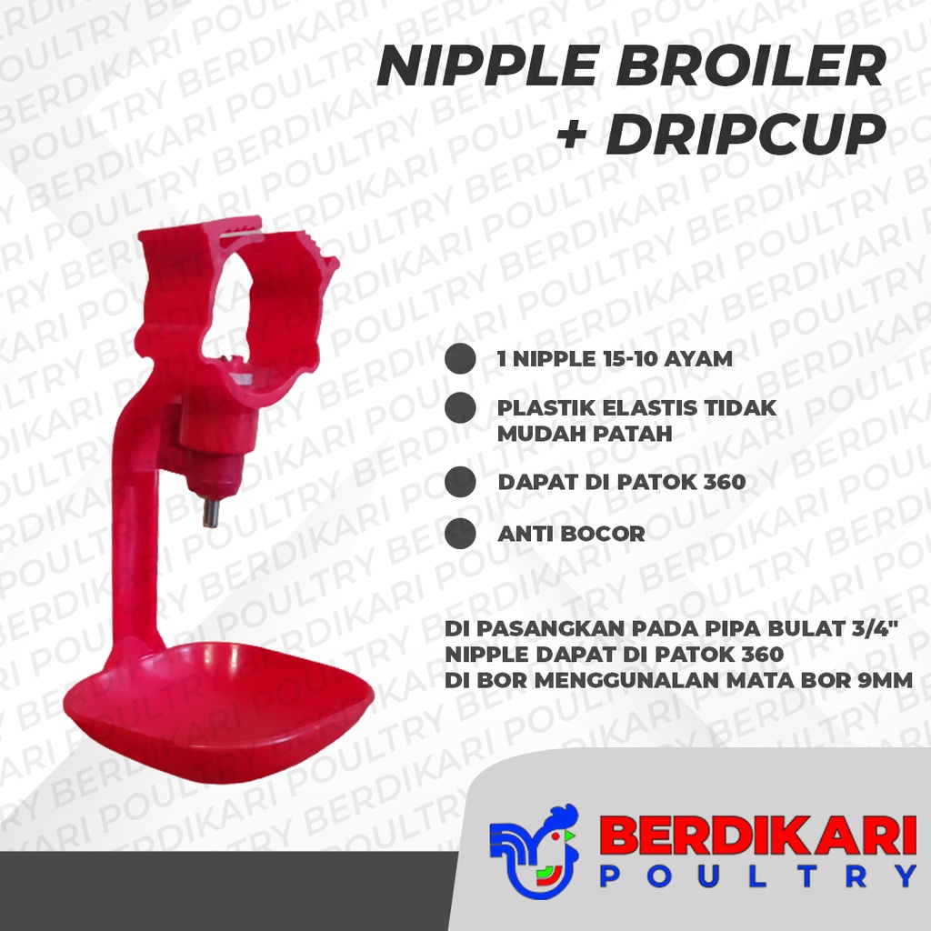 Jual Nipel Niple Niplle Nippel Nipple Drip Cup Broiler Head Nipple