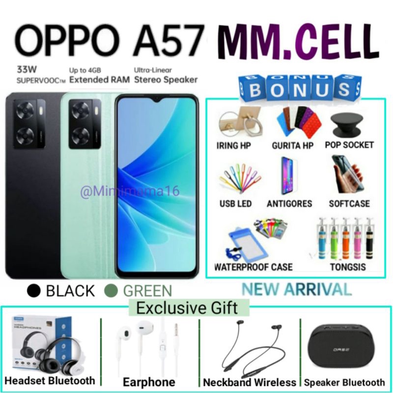 Jual OPPO A57 2022 RAM 4 128 A57 4 64 GARANSI RESMI OPPO INDONESIA