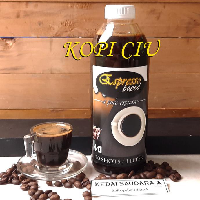 Jual 1 Liter Espresso Murni Bahan Baku Usaha Kopi Minuman Viral