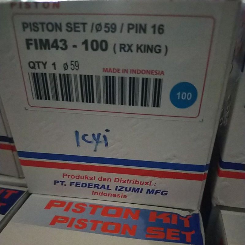 Jual PISTON SEHER KIT SET FIM 43 Ukuran 58 58 5 59 59 5 60 60 5 61 61 5