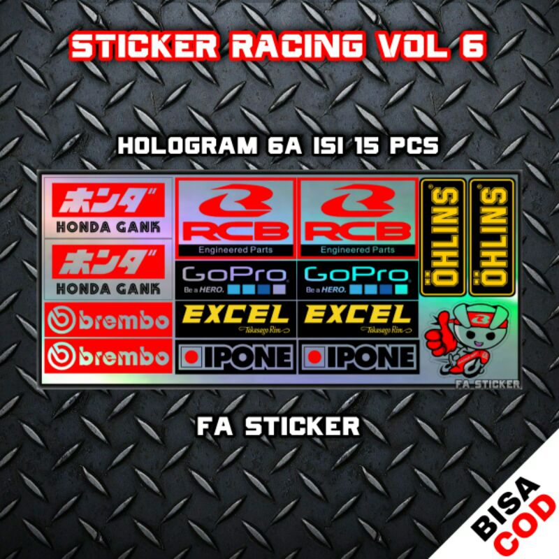 Jual Stiker Racing Pack Sticker Racing Hologram Stiker Sponsor Stiker