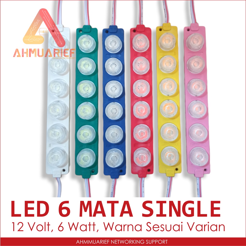 Jual SINGLE LAMPU MODUL LED STRIP 6 MATA SINGLE SMD 12V 6 WATT