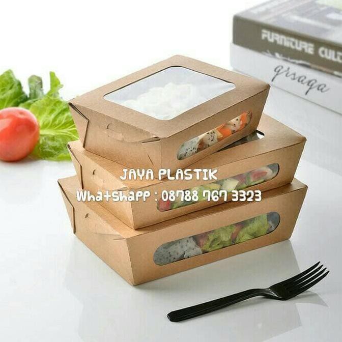 Jual Food Grade Brown Kraft Paper Lunch Box Ukuran L Mt Shopee