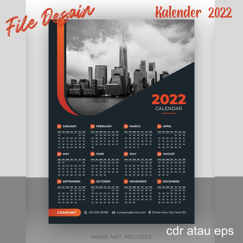 Jual File Desain Kalender Dinding Format Cdr Model Kantor Shopee