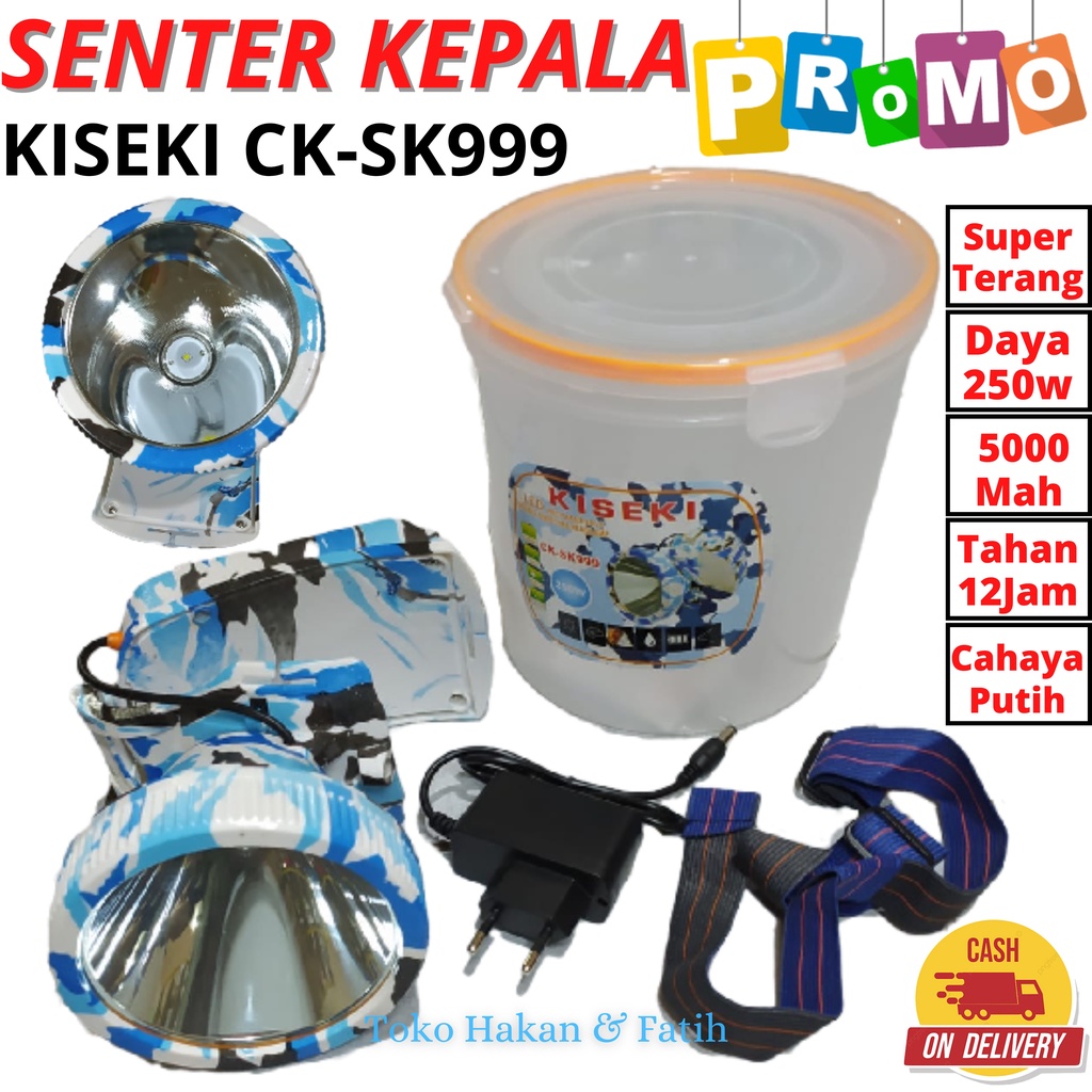 Jual Senter Kepala KISEKI 250 WATT BODY LORENG CK SK999 250w 250 Watt