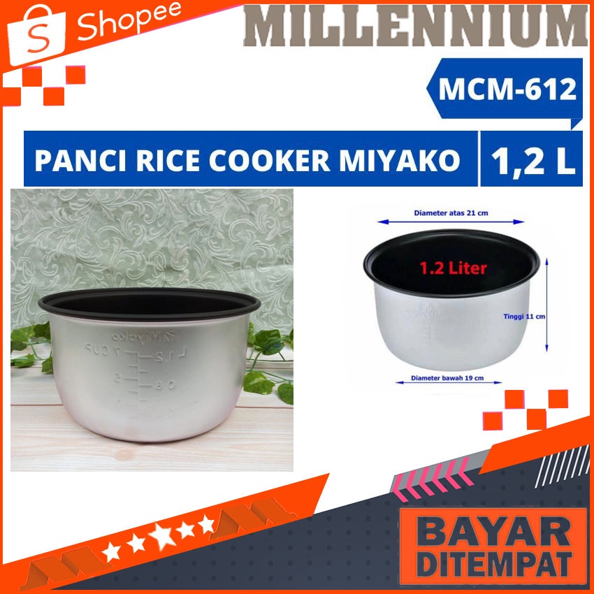 Jual Panci Teflon Miyako Ukuran 1 2 Liter Panci Rice Cooker Miyako