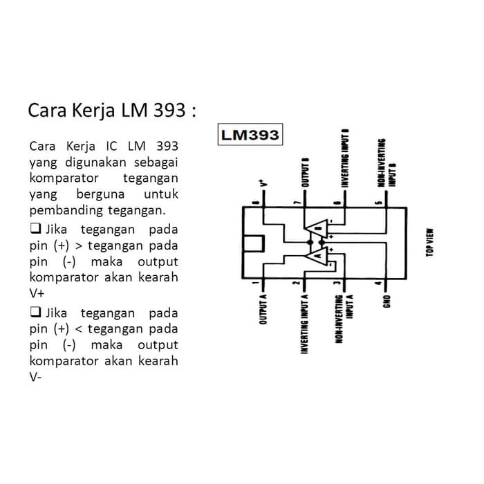 Jual IC LM393 LM393DR SMD SOP 8 PIN DUAL DIFFERENTIAL COMPARATOR