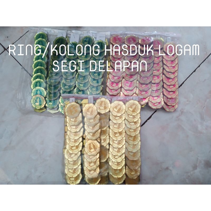 Jual Ring Kolong Hasduk Seng Dan Logam Segi Delapan Hijau Merah