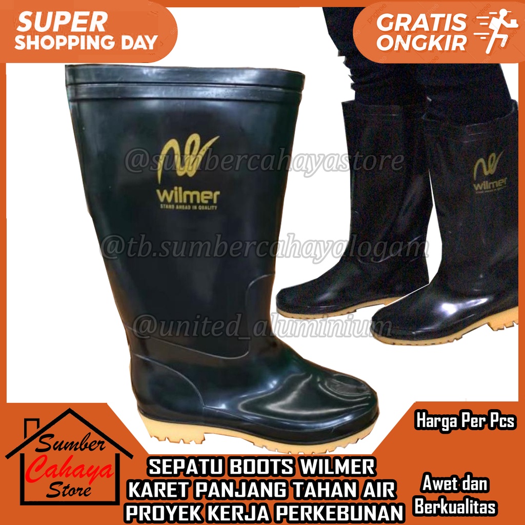 Jual Sepatu Boot Berkebun Sawah Bangunan Anti Air Boots Kerja Proyek