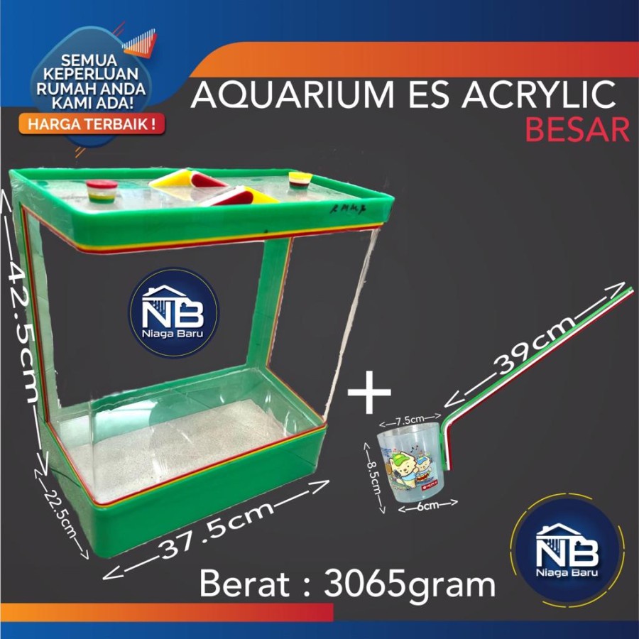 Jual Aquarium Es Kelapa Besar Aquarium Es Buah Box Es Kelapa Khusus