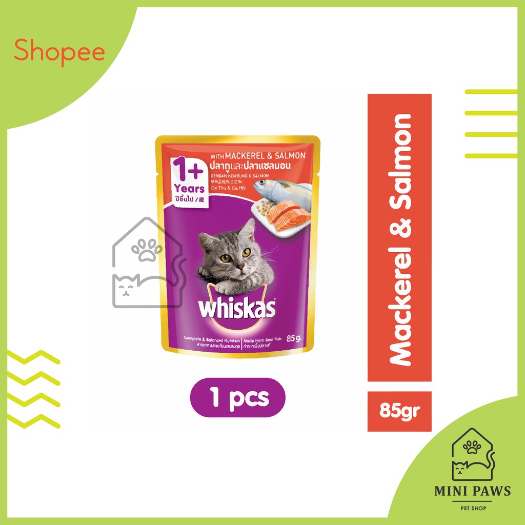 Jual Whiskas Adult Dewasa Pouch Mackerel Salmon Gr Shopee