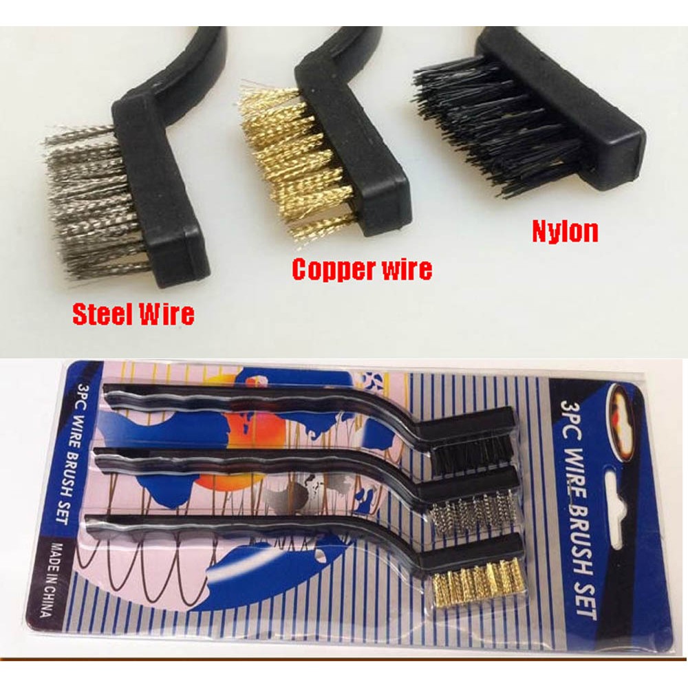 Jual 3 Pc Wire Brush Set Sikat Steel Copper Nylon Shopee Indonesia