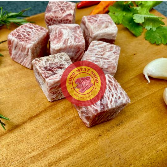 Jual Daging Sapi AUS Beef Meltique Wagyu Saikoro Cube 100 HALAL 500 Gr