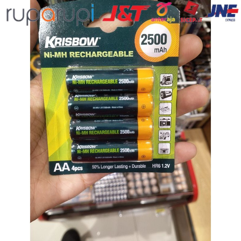 Jual Baterai Set Rechargeable Krisbow Size Aa Mah Pcs Shopee