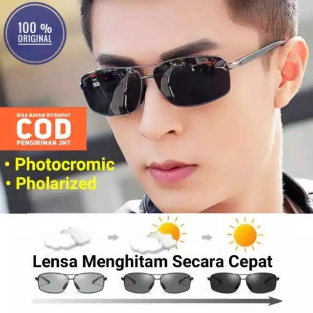 Jual Original Kacamata Pria Wanita Siang Malam Photocromic Polarized Uv