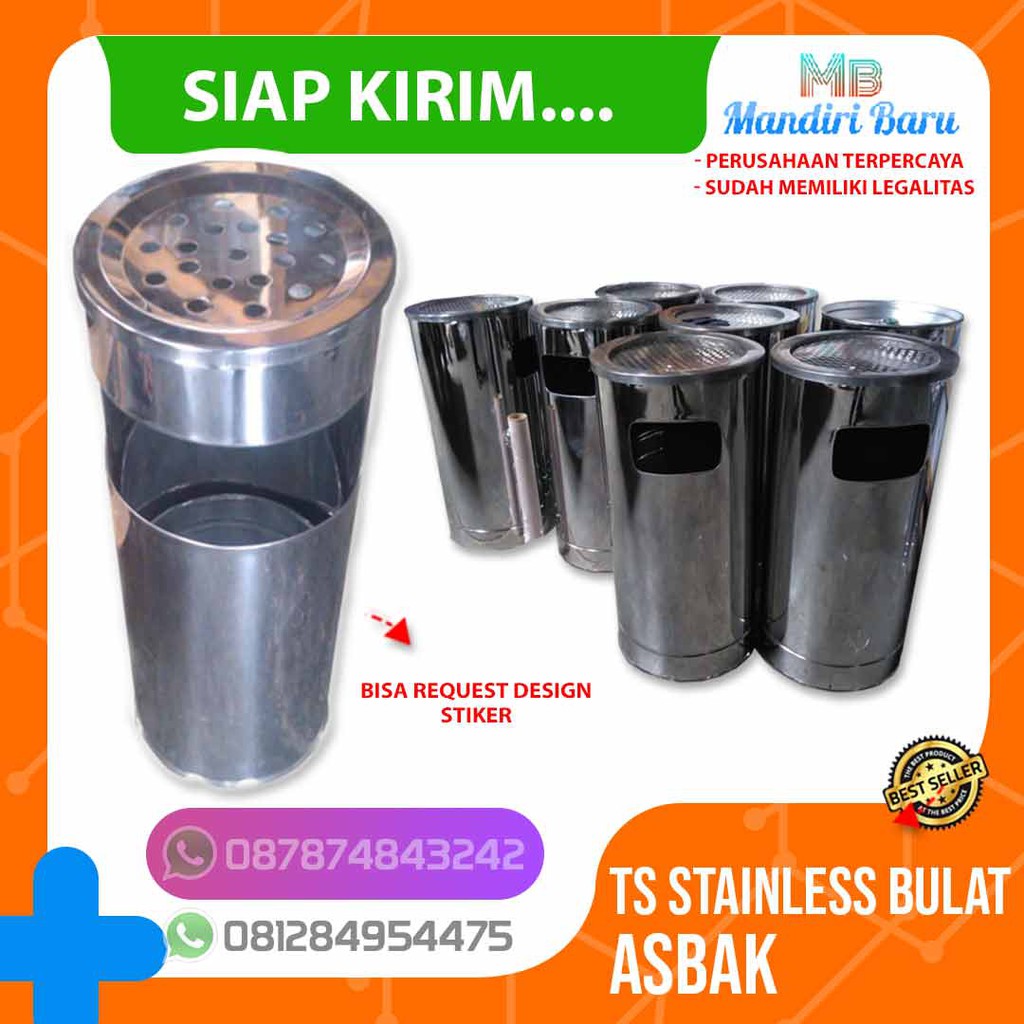 Jual JUAL TONG SAMPAH STAINLESS ASBAK BULAT HARGA BAK SAMPAH