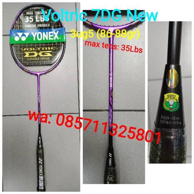 Jual Raket Badminton Yonex Voltric 7 DG Max Tension 35lbs 100